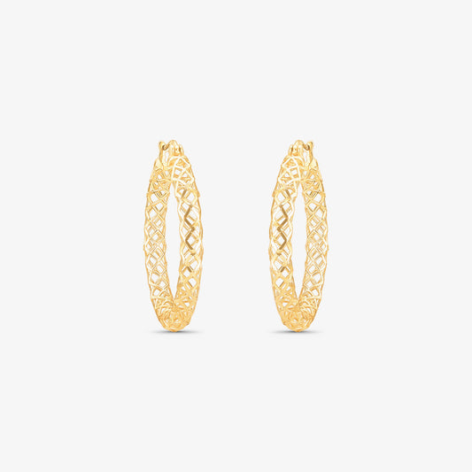 Brinco Argola Vazada em Ouro Amarelo 18K