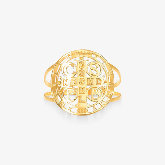 Anel São Bento Vazado em Ouro Amarelo 18K