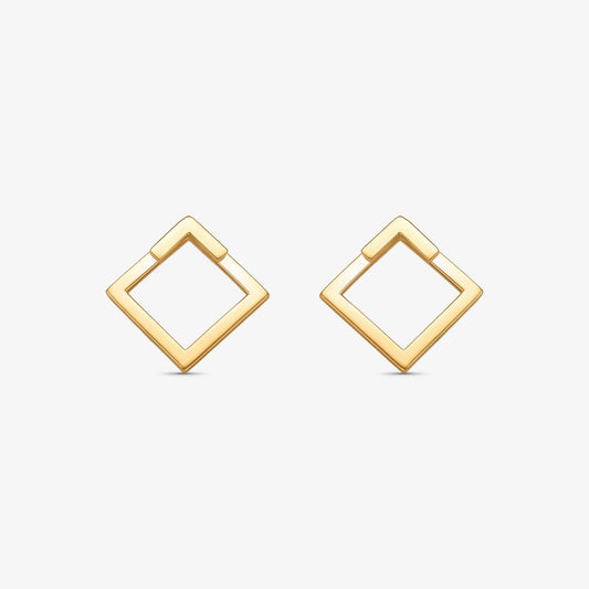 Brinco Losango Pendente em Ouro Amarelo 18K