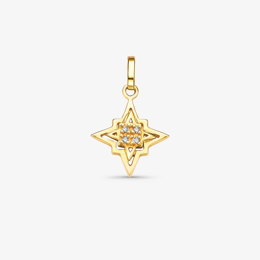 Pingente Estrela com Pedra em Ouro Amarelo 18K