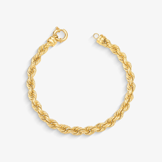 Pulseira Cordão Baiano em Ouro Amarelo 18K, 18,5cm