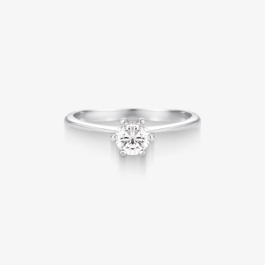 Anel Solitário Infinito com Diamante em Ouro Branco 18K