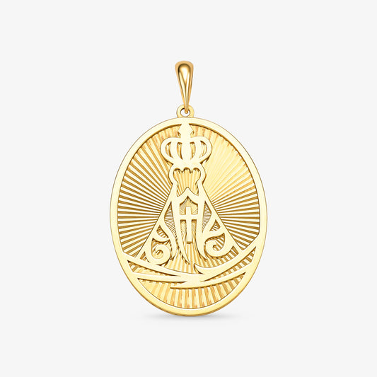 Pingente Nossa Senhora Aparecida em Ouro Amarelo 18K