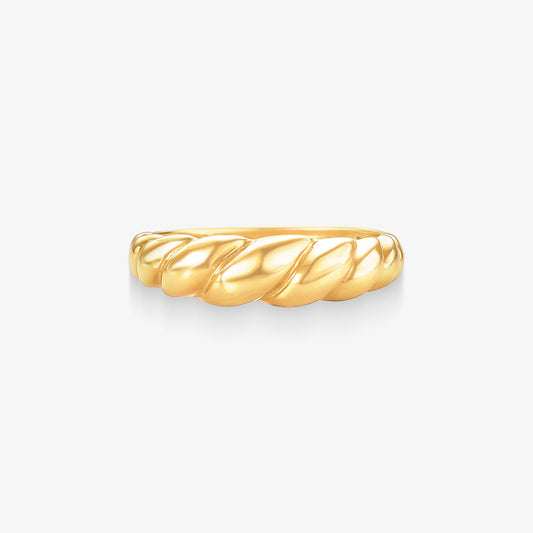 Anel Trançado em Ouro Amarelo 18K