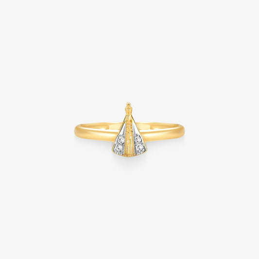 Anel N.Sra. Aparecida em Ouro Amarelo 18K