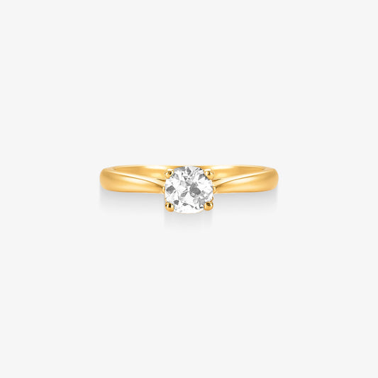 Anel Solitário Vega com Diamante em Ouro Amarelo 18K
