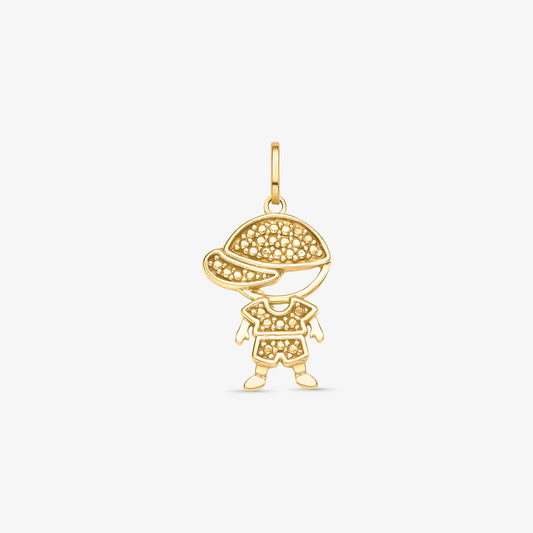 Pingente Menino Bone-G Dourado em Ouro Amarelo 18K