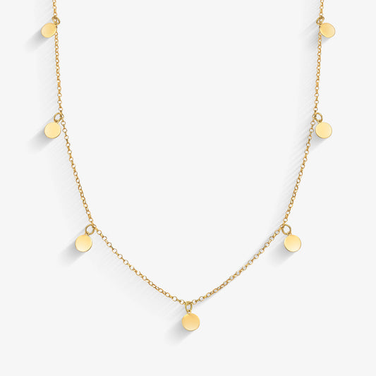 Gargantilha Moedas Elo Português em Ouro Amarelo 18K, 45cm