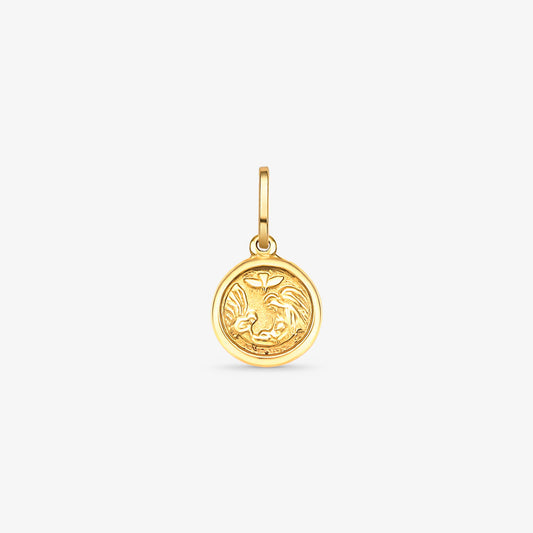 Pingente Medalha PP Batismo em Ouro Amarelo 18K
