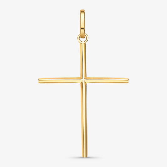 Pingente Cruz Chanfrada Grande em Ouro Amarelo 18K