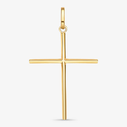 Pingente Cruz Chanfrada Grande em Ouro Amarelo 18K