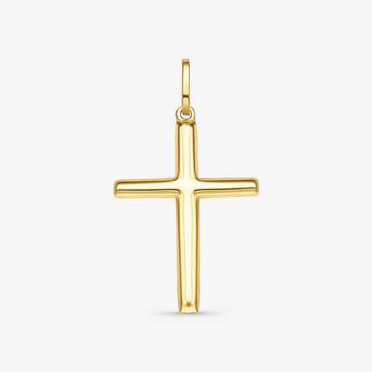 Pingente Cruz com Pontas Chanfradas em Ouro Amarelo 18K
