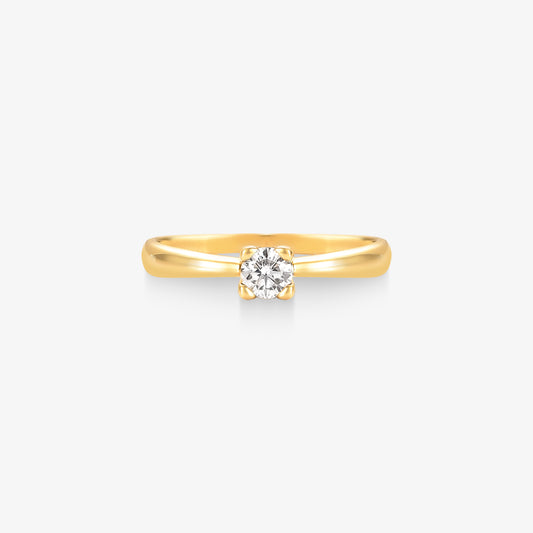 Anel Solitário Arka com Diamante em Ouro Amarelo 18K