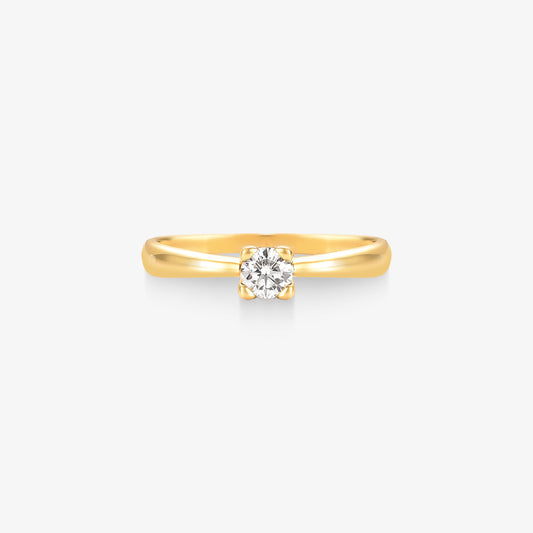 Anel Solitário Arka com Diamante em Ouro Amarelo 18K
