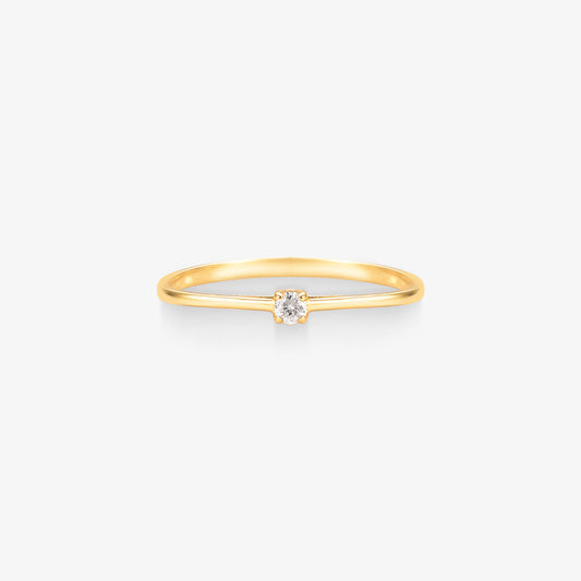 Anel Solitário Ever com Diamante em Ouro Amarelo 18K