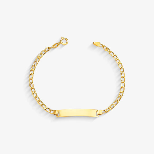 Pulseira Infantil Chapinha Grumet em Ouro Amarelo 18K
