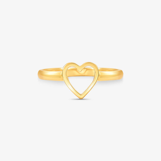Anel Coração em Ouro Amarelo 18K