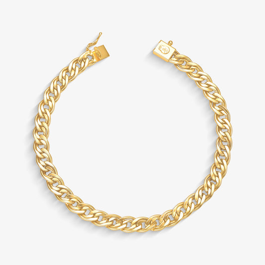 Pulseira Romana Oca em Ouro Amarelo 18K, 20cm