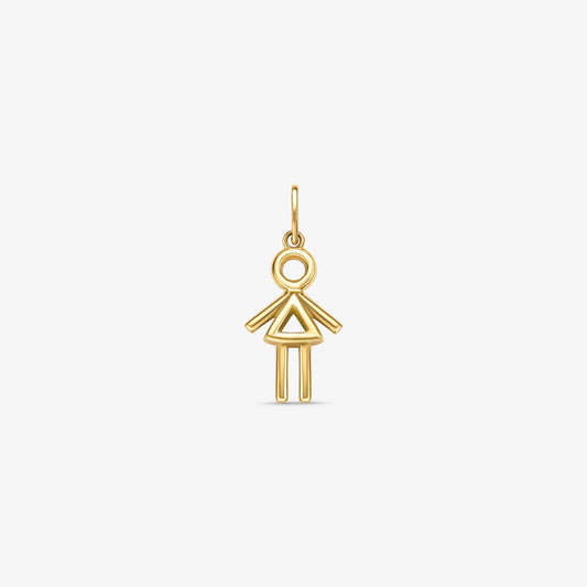 Pingente Palito Menina em Ouro Amarelo 18K