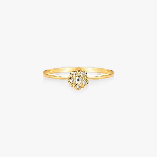 Anel Solitário Prisma III com Diamantes em Ouro Amarelo 18K