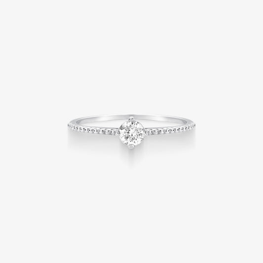 Anel Solitário Lumina com Diamante em Ouro Branco 18K