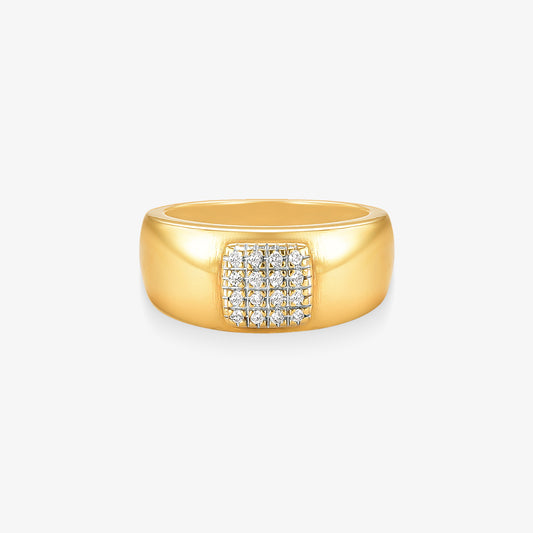 Anel Sol II com Diamante em Ouro Amarelo 18K