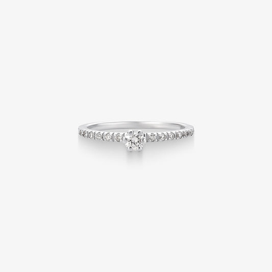 Anel Solitário Allure com Diamante em Ouro Branco 18K
