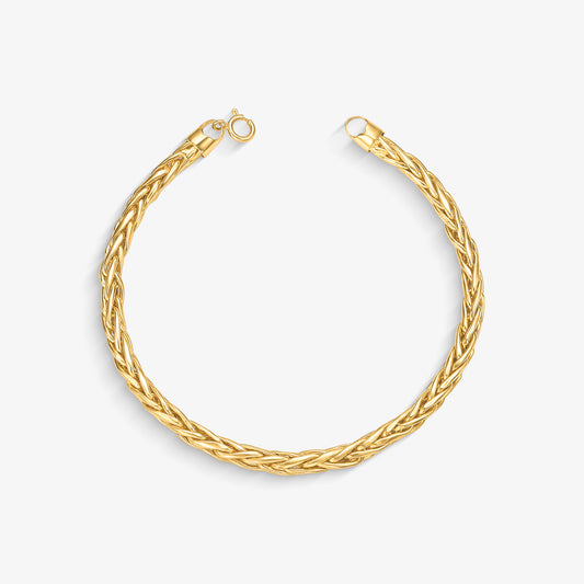 Pulseira Palmeira em Ouro Amarelo 18K, 19cm