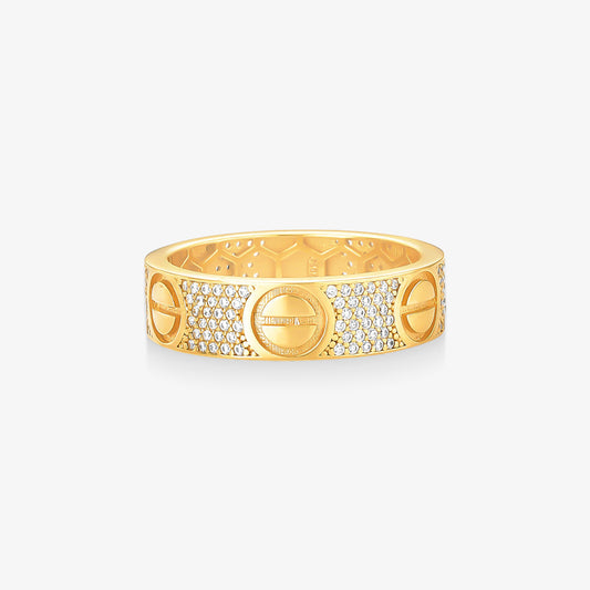 Anel CT Trabalhado em Ouro Amarelo 18K