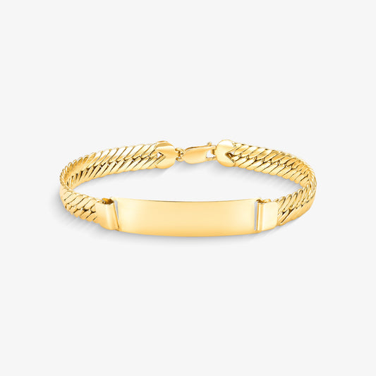 Pulseira Grumet com Chapa em Ouro Amarelo 18K, 21cm