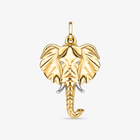 Pingente Elefante Bicolor em Ouro 18K