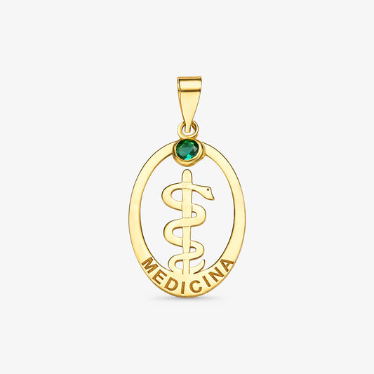 Pingente Formatura Medicina em Ouro Amarelo 18K