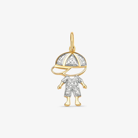 Pingente Menino Bicolor em Ouro 18K