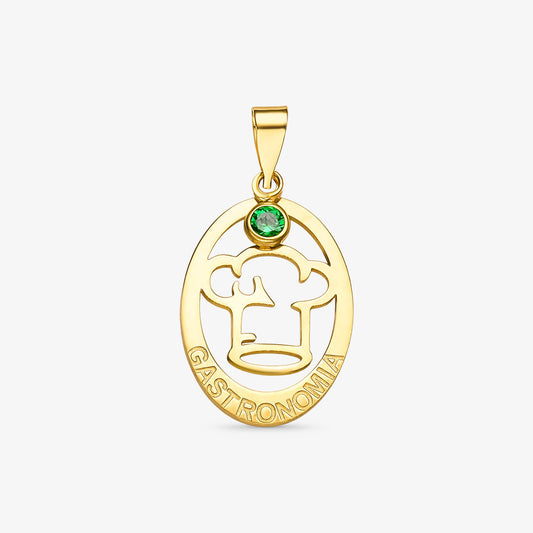 Pingente Formatura Gastronomia em Ouro Amarelo 18K