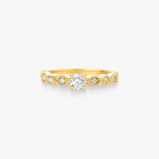 Anel Solitário Paixão com Diamante em Ouro Amarelo 18K