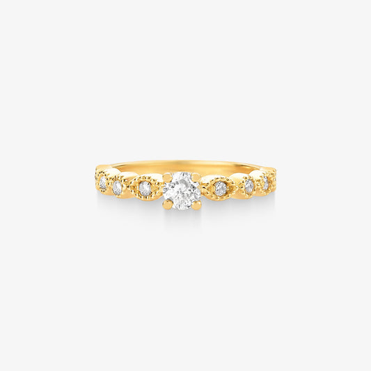 Anel Solitário Paixão com Diamante em Ouro Amarelo 18K