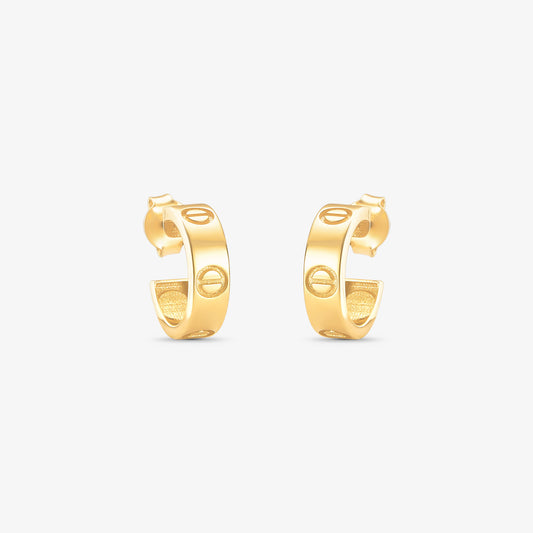 Brinco Argola Trabalhada em Ouro Amarelo 18K