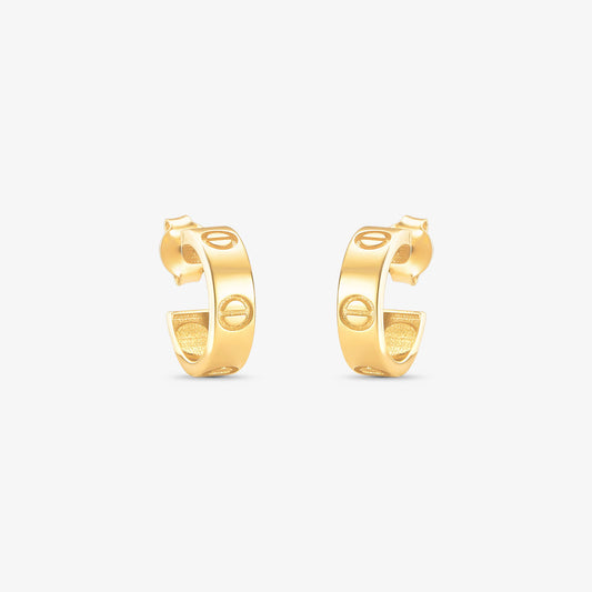 Brinco Argola Trabalhada em Ouro Amarelo 18K