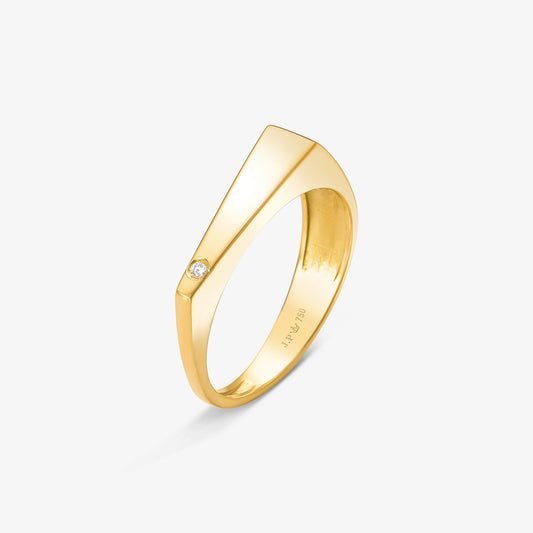 Anel FIN com Diamante em Ouro Amarelo 18K