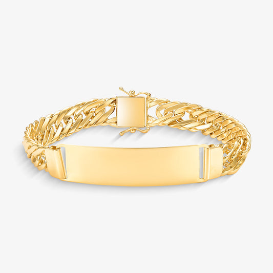 Pulseira Grumet com Chapa em Ouro Amarelo 18K, 22cm