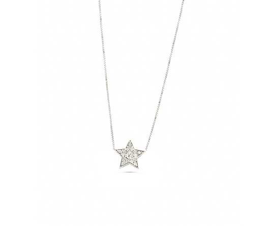 Gargantilha Star com Diamantes em Ouro branco 18K