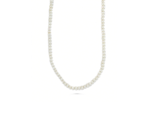 Gargantilha perola natural 45cm 4mm ouro18k750 pe 3,76