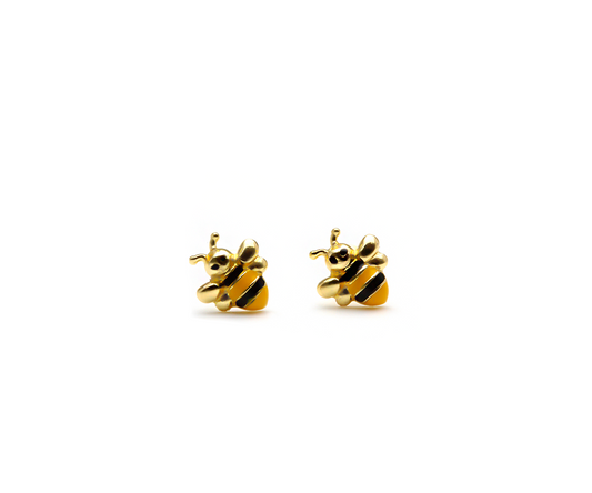 BRINCO BABY ABELHA ESMALTADA 0,40G Ouro Amarelo 18K750