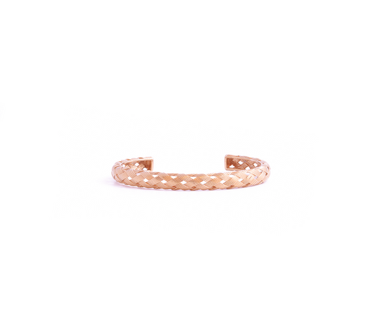 Bracelete cesta trancado 17,60g ouro rose 18k750