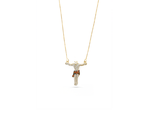 Gargantilha cristo zirconia 45cm 2,05g ouro18k750