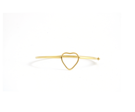 Bracelete coracao grande ar 3,25g ouro 18k750