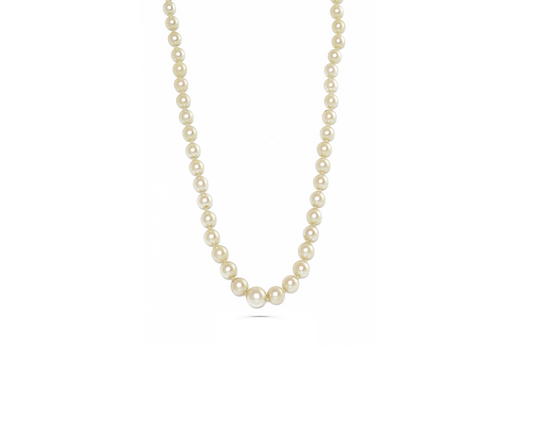 Colar 50cm com Perolas e Diamantes Naturais 20,64g Ouro Branco 18K750 JM 1,62
