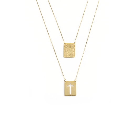 Escapulario Pai Nosso 3,37g Ouro Amar 18k 750