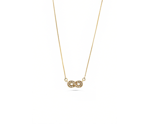 GARGANTILHA INFINITO C/ ZIRC E VENEZ 46CM 1,95G OURO AMARELO 18K750