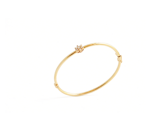 Bracelete c/ 7Diamantes=0,28CT K/VVS2 Ouro Amar18k